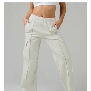 Zyia Active Women's Gray Retreat Wide Leg Cargo Joggers